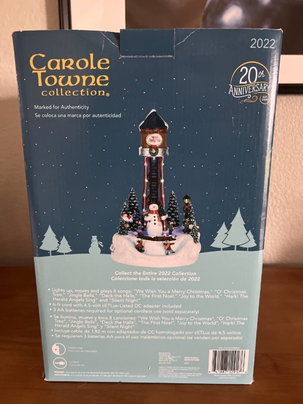 Carole Towne 13.2” Wilhelmina's Water Tower Musical Christmas Tree Village